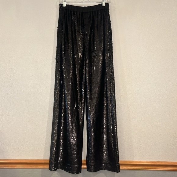 NWT Ted Baker Milleit matte sequin high rise wide leg trouser evening pants 8 - Picture 4 of 14